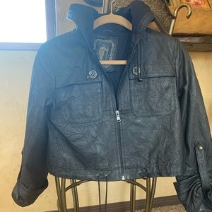 Black leather jacket